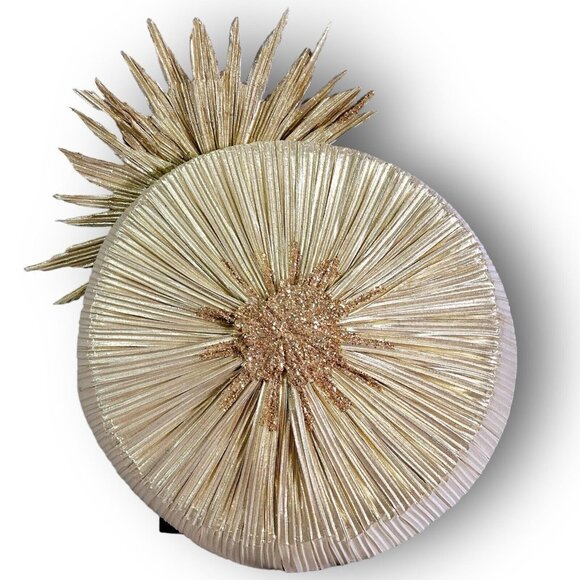 Whittall And Shon Gold Glitter Vintage Church Derby Hat - Picture 3 of 12